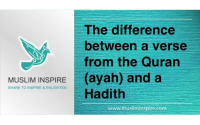 The difference between a verse from the Quran (ayah) and a Hadith